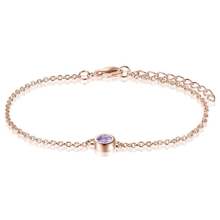 18K Rose Gold Vermeil Bracelet with Pink Amethyst