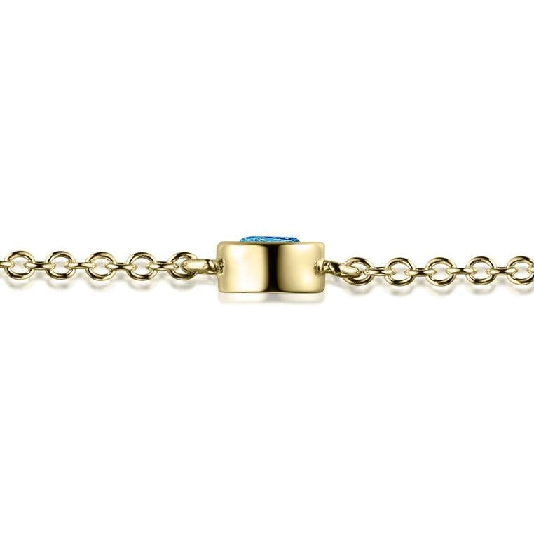 18K Gold Vermeil Bracelet with London Blue Topaz