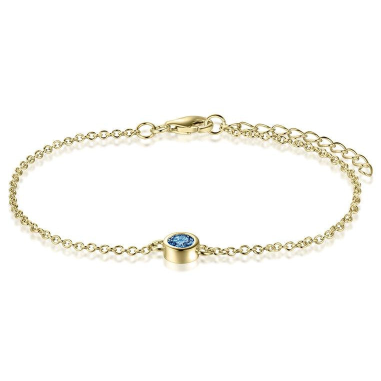 18K Gold Vermeil Bracelet with London Blue Topaz