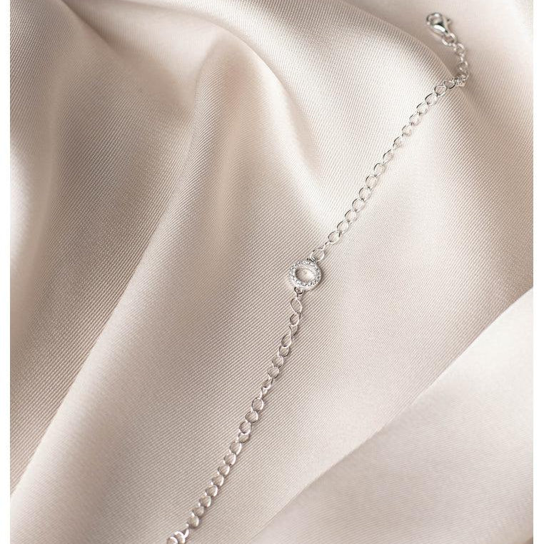 Sterling Silver Bracelet with White Topaz