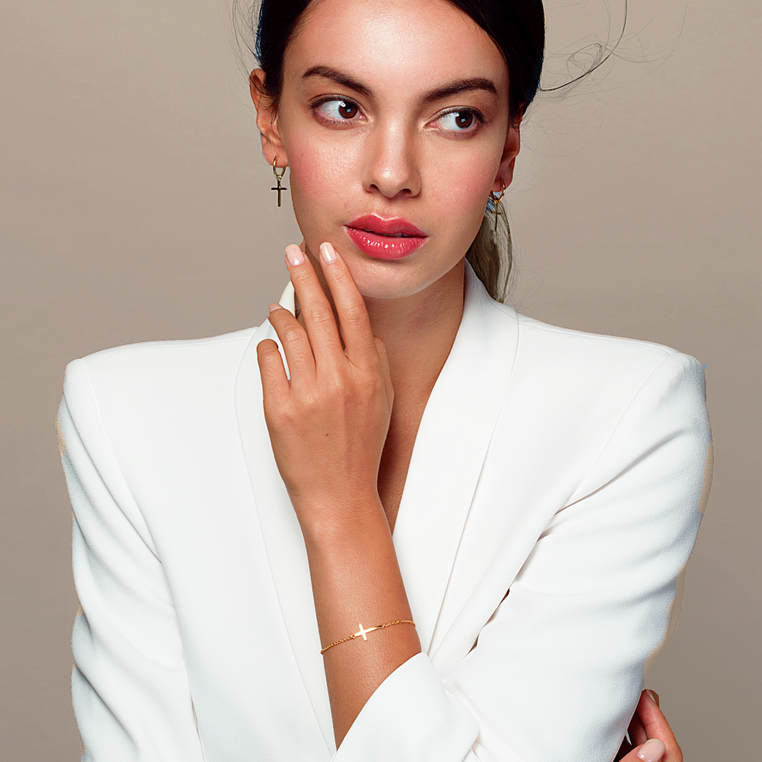 18K Gold Vermeil Cross Earrings