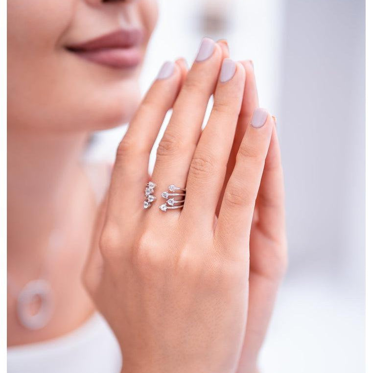 Sterling Silver Ring with White Topaz