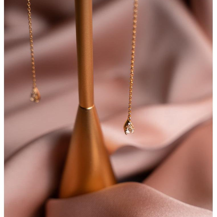 18K Gold Vermeil Dangling Earrings with White Topaz