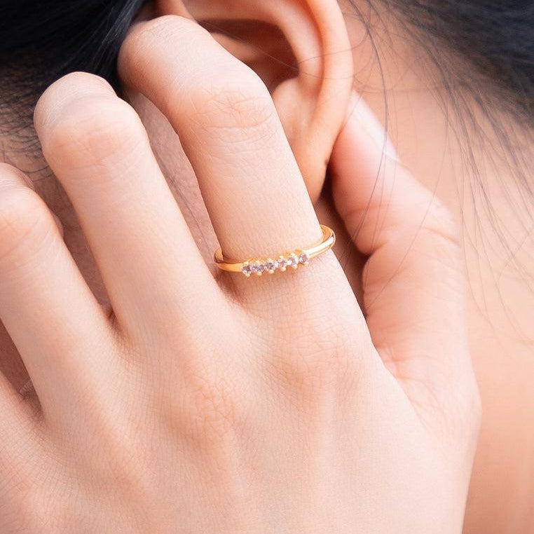 18K Gold Vermeil Ring with Pink Amethyst