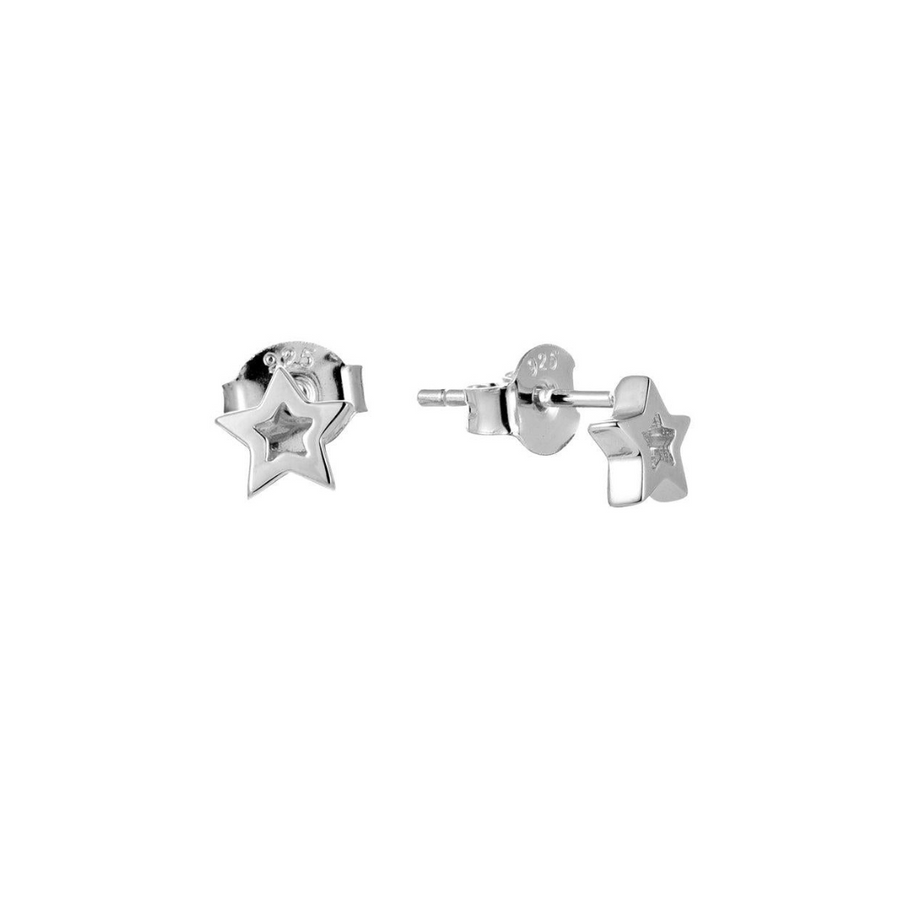 Sterling Silver Star Stud Earrings