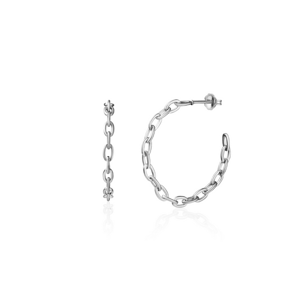 Chain link on sale hoop earrings