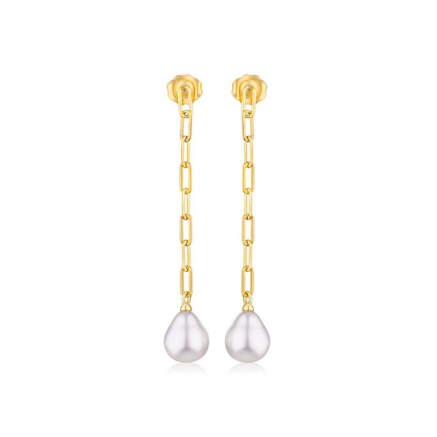 18K Gold Vermeil Single Pearl Earring