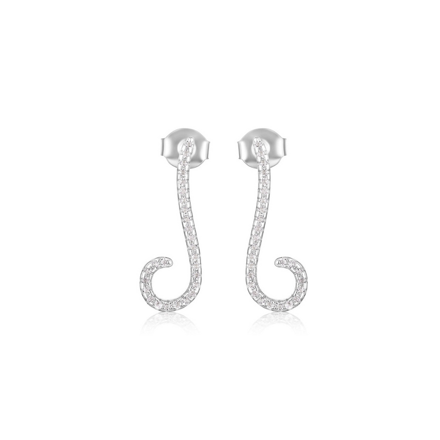 Sterling Silver Earrings with White Topaz