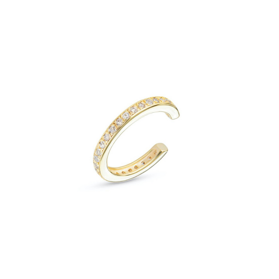 18K Gold Vermeil Ear Cuff with White Topaz