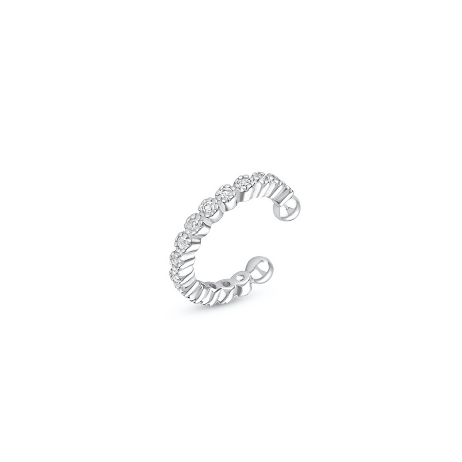 Sterling Silver Ear Cuff with White Topaz