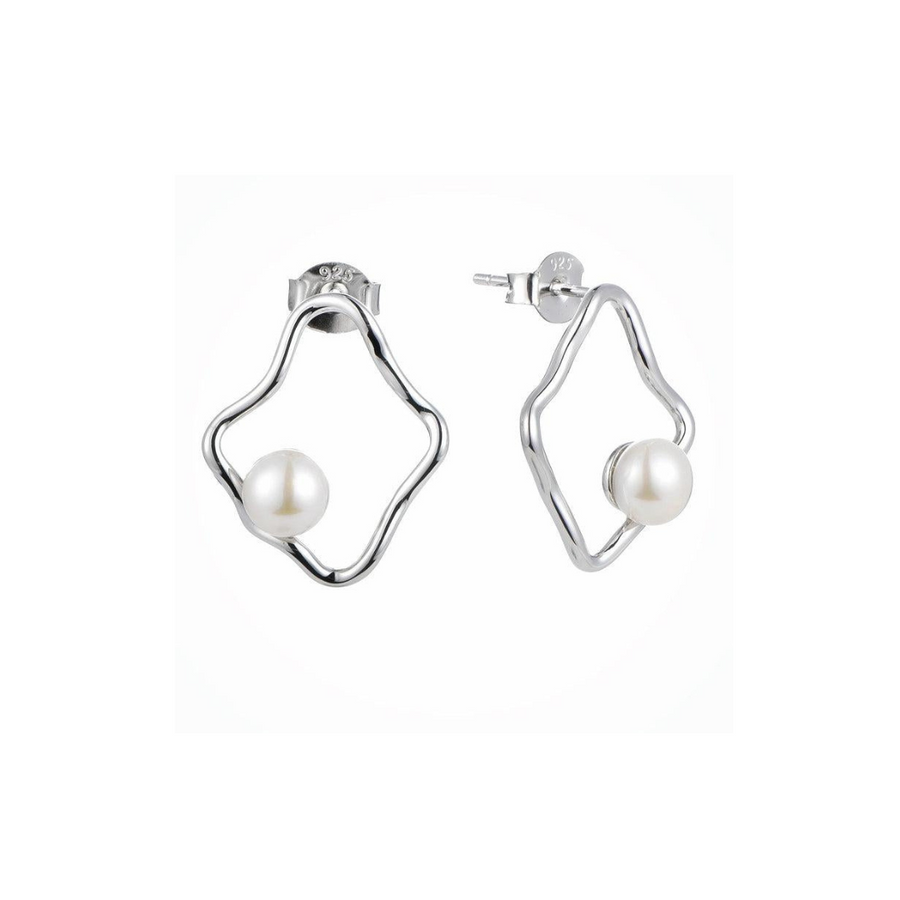Sterling Silver Earrings with Natural Freshwater Pearl