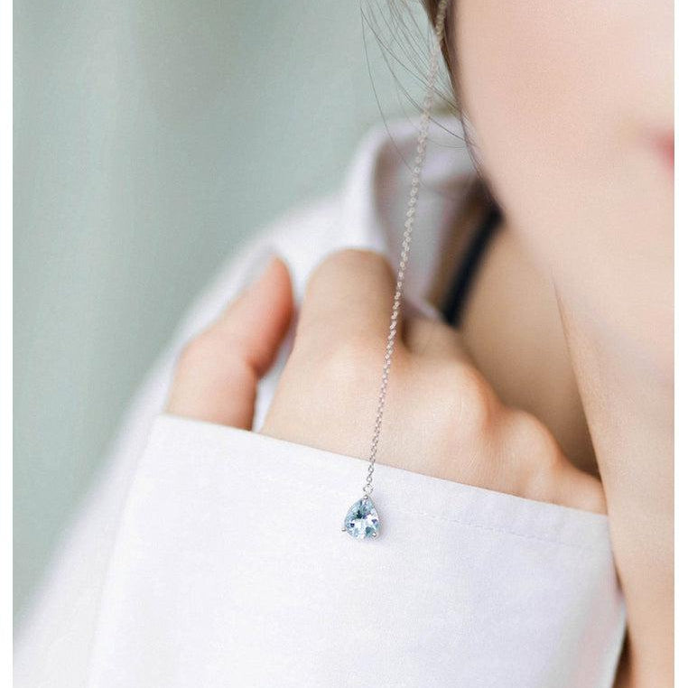 Sterling Silver Dangling Earrings with Blue Topaz