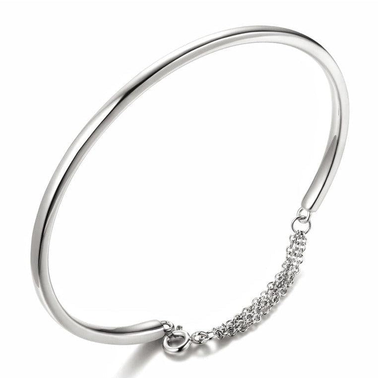 Sterling Silver Double Sided Bangle