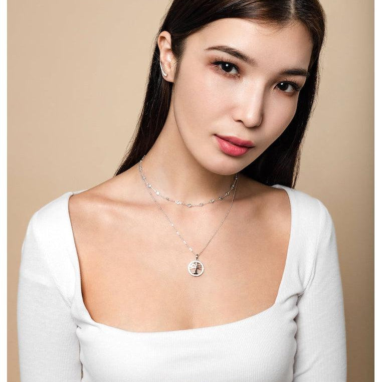 Sterling Silver Choker Necklace with Sky Blue Topaz