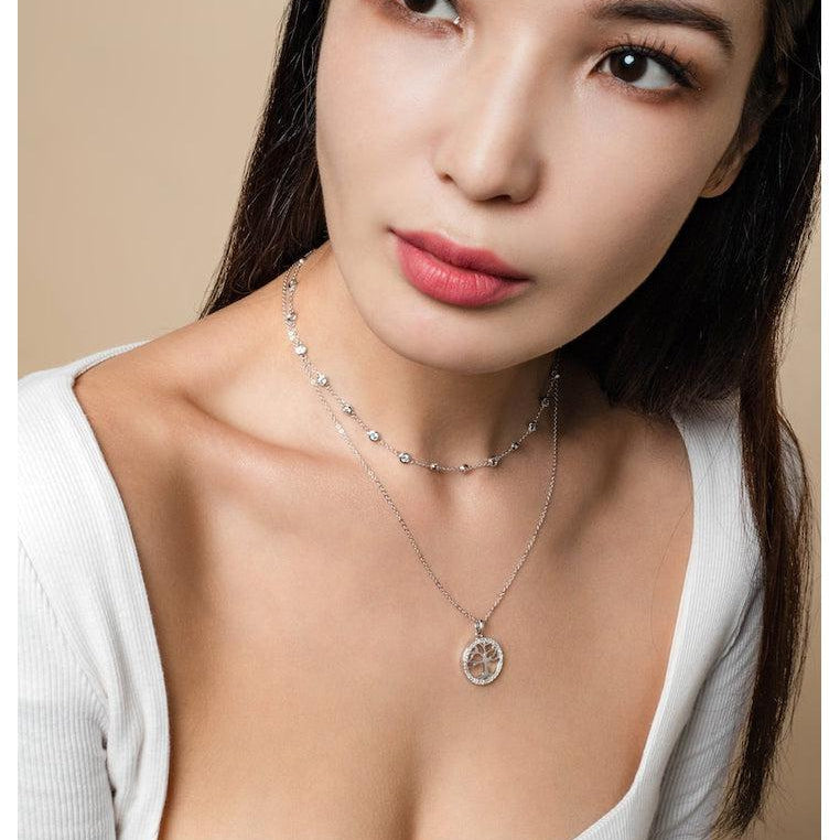 Sterling Silver Choker Necklace with Sky Blue Topaz