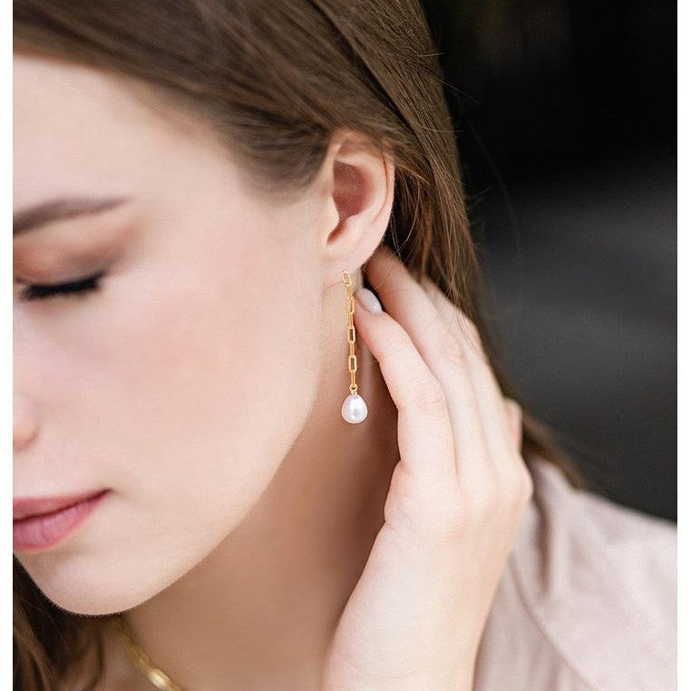 18K Gold Vermeil Single Pearl Earring