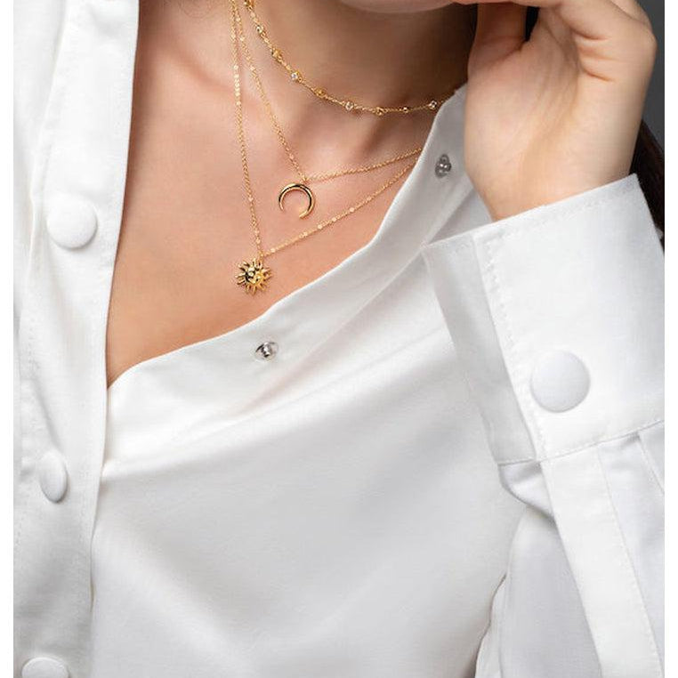 18K Gold Vermeil Choker Necklace with White Topaz