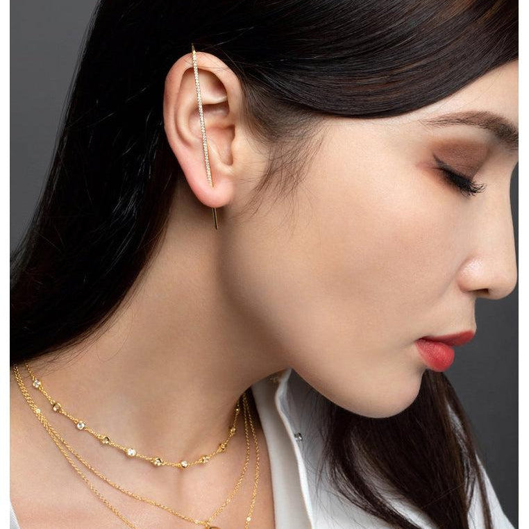 18K Gold Vermeil Choker Necklace with White Topaz
