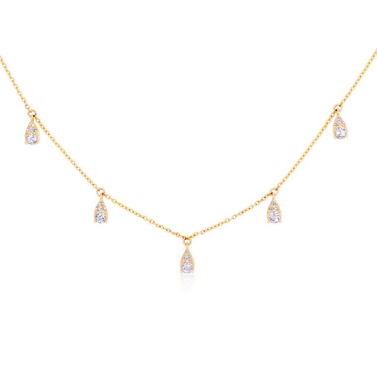 18K Gold Vermeil Necklace with White Topaz