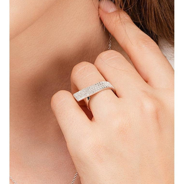 Sterling Silver Extended Ring with White Topaz