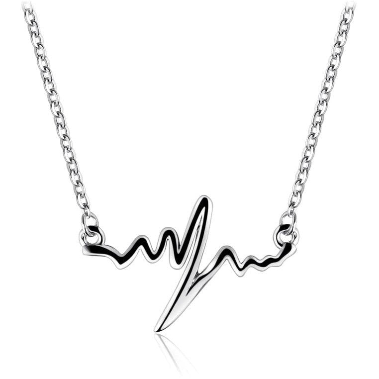 Sterling Silver Heartbeat Necklace