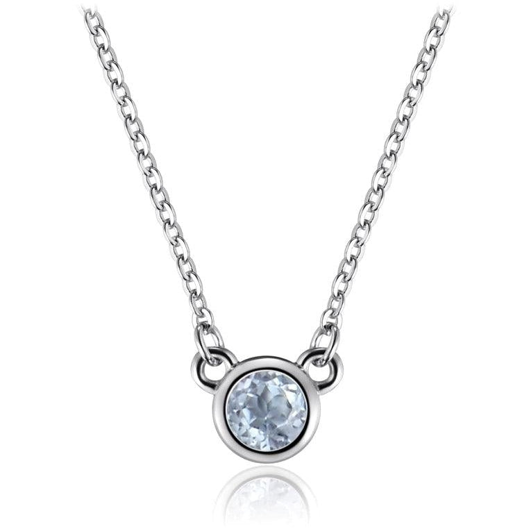 Sterling Silver Necklace with Sky Blue Topaz