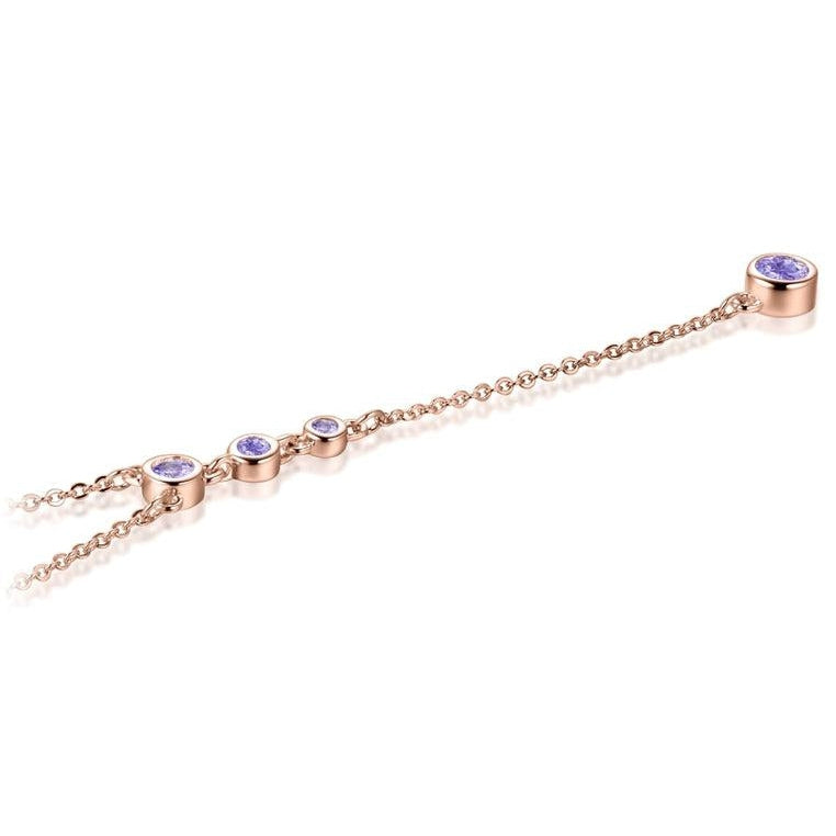 18K Rose Gold Vermeil Necklace with Pink Amethyst