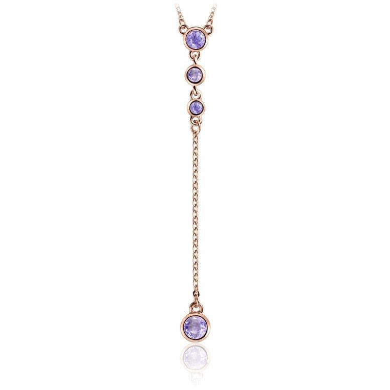 18K Rose Gold Vermeil Necklace with Pink Amethyst