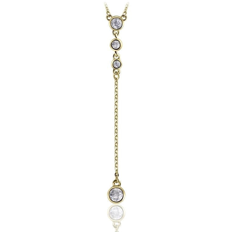 18K Gold Vermeil Necklace with White Topaz