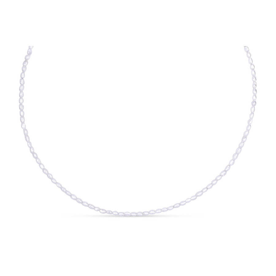 Sterling Silver Choker Necklace with Freshwater Seed Pearl