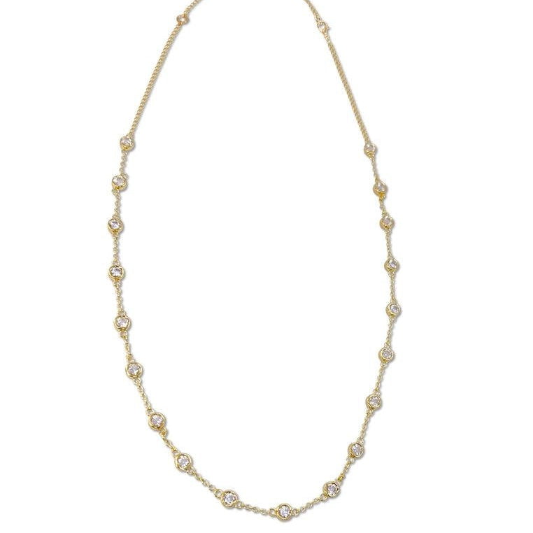 18K Gold Vermeil Choker Necklace with White Topaz
