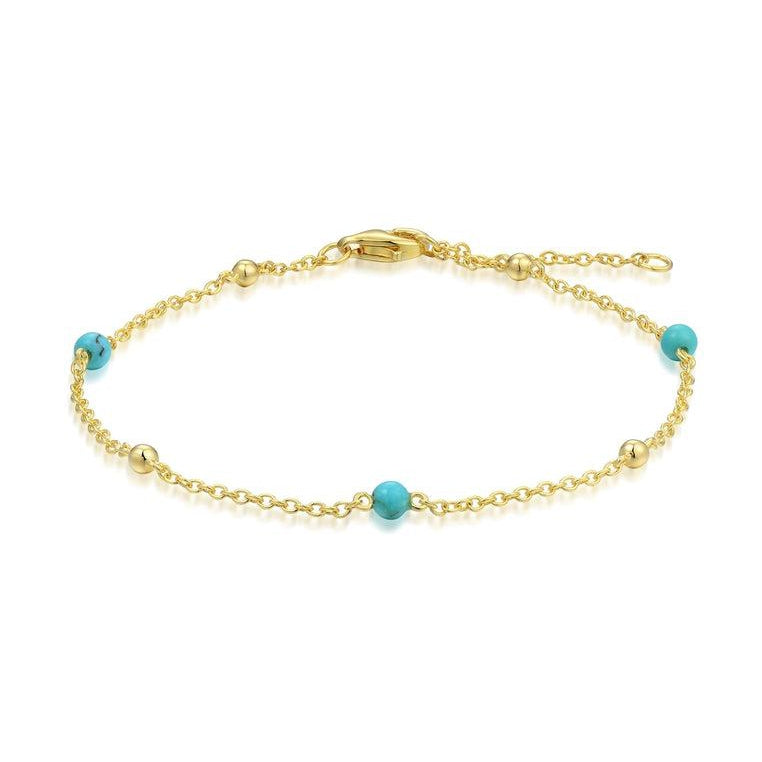 18K Gold Vermeil Bracelet with Natural Turquoise