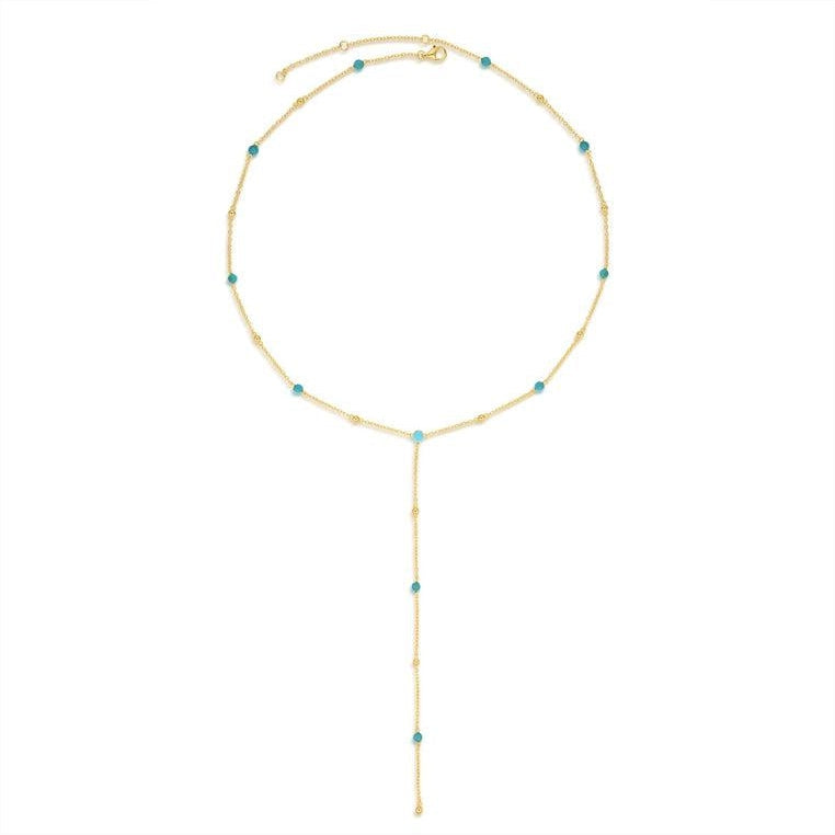 18K Gold Vermeil Necklace with Natural Turquoise