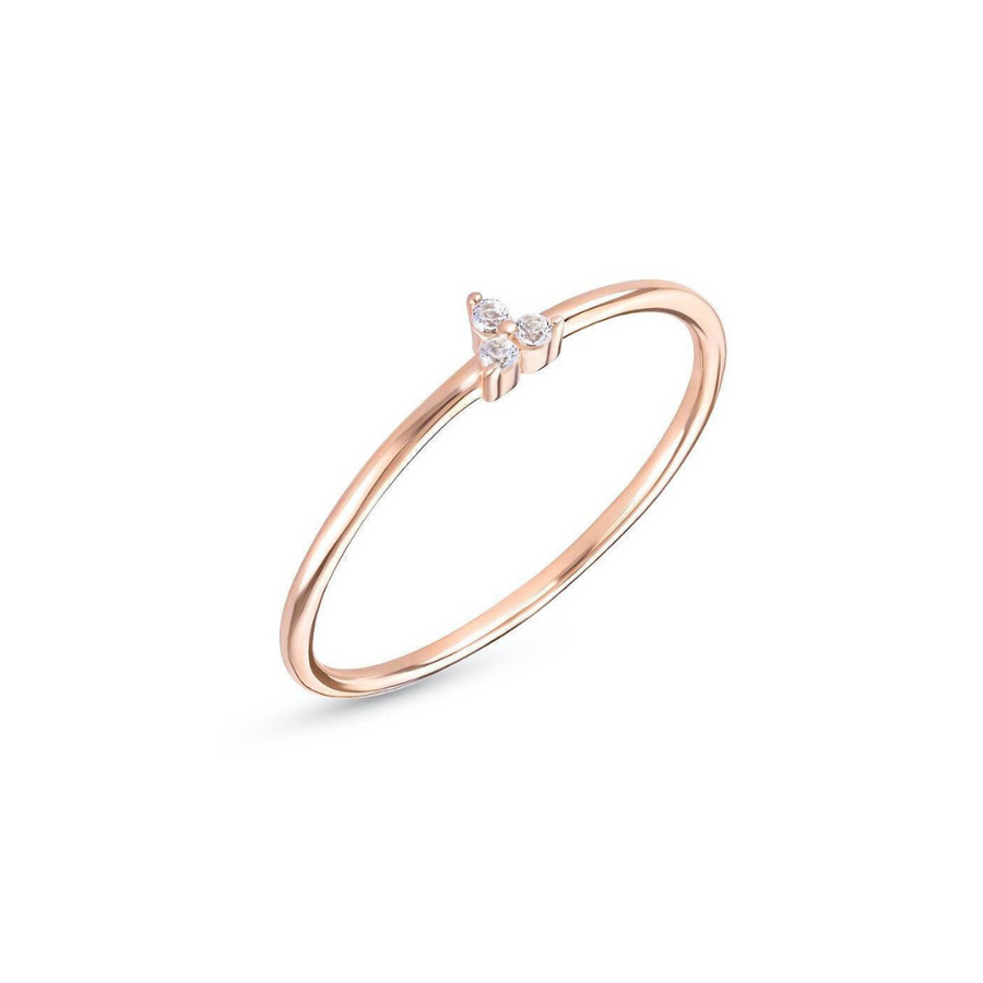 18K Rose Gold Vermeil Ring with White Topaz