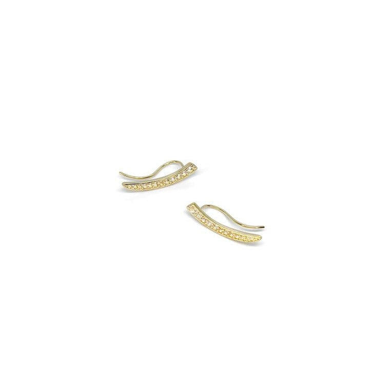 18K Gold Vermeil Ear Climbers with White Topaz