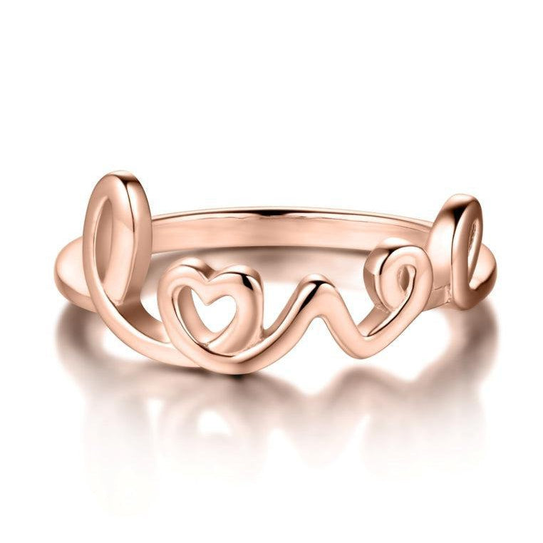 18K Rose Gold Vermeil Love Ring
