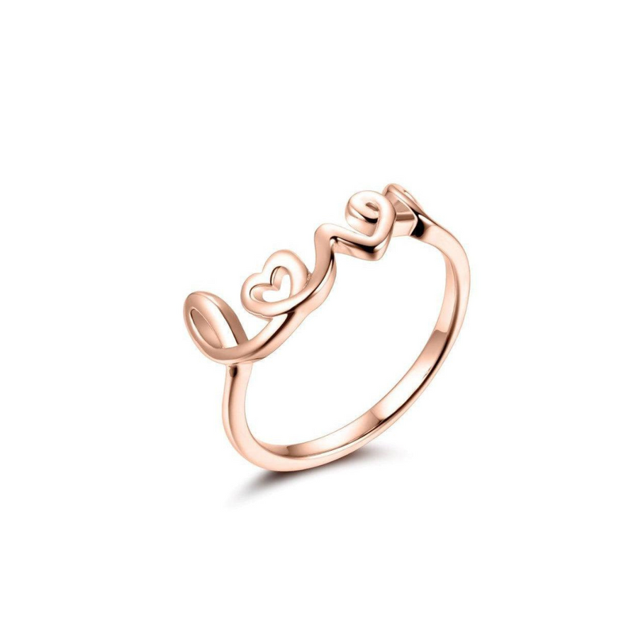 18K Rose Gold Vermeil Love Ring