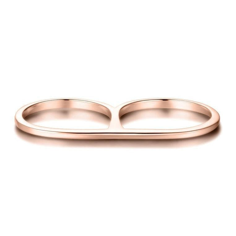 18K Rose Gold Vermeil Double Finger Ring