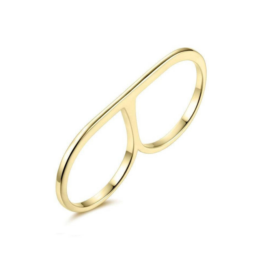 18K Gold Vermeil Double Finger Ring