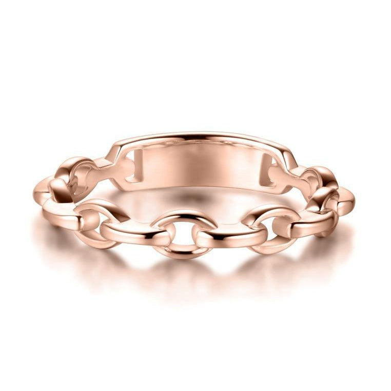 18K Rose Gold Vermeil Double Sided Chain Ring