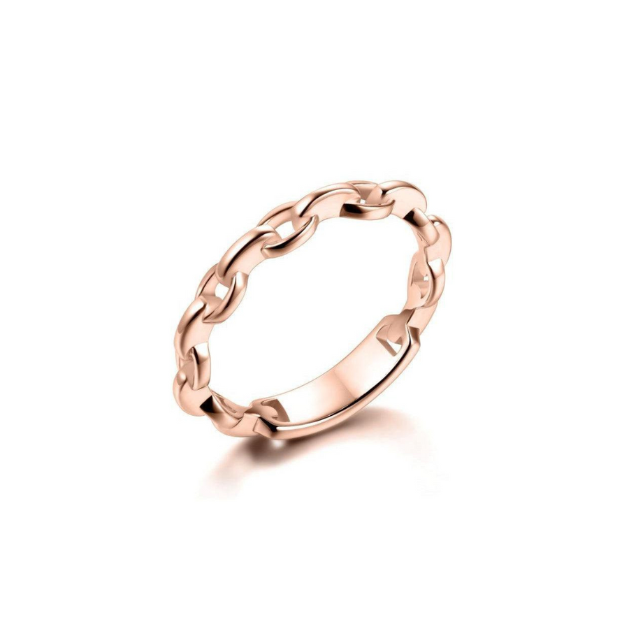 18K Rose Gold Vermeil Double Sided Chain Ring