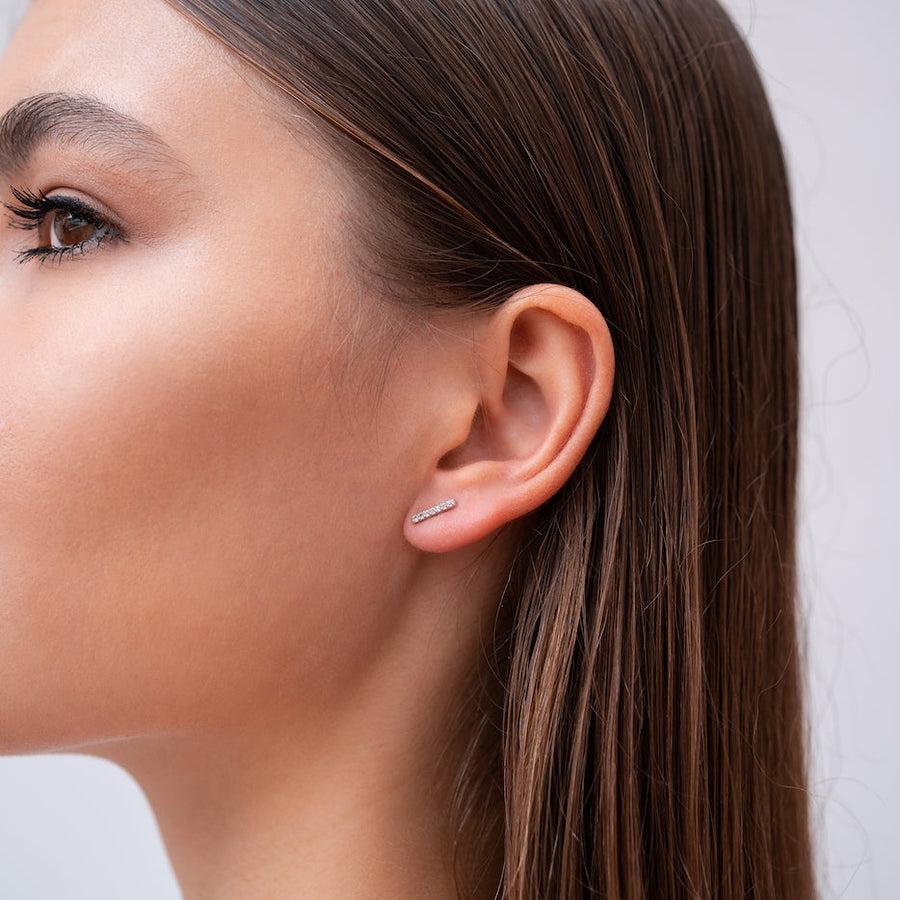 Sterling Silver Bar Stud Earrings