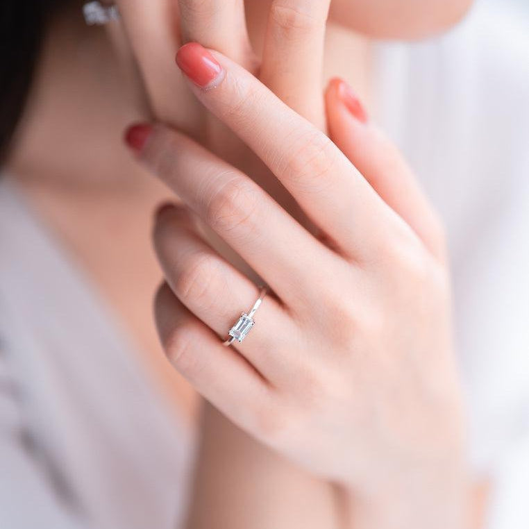 Sterling Silver Ring with White Topaz