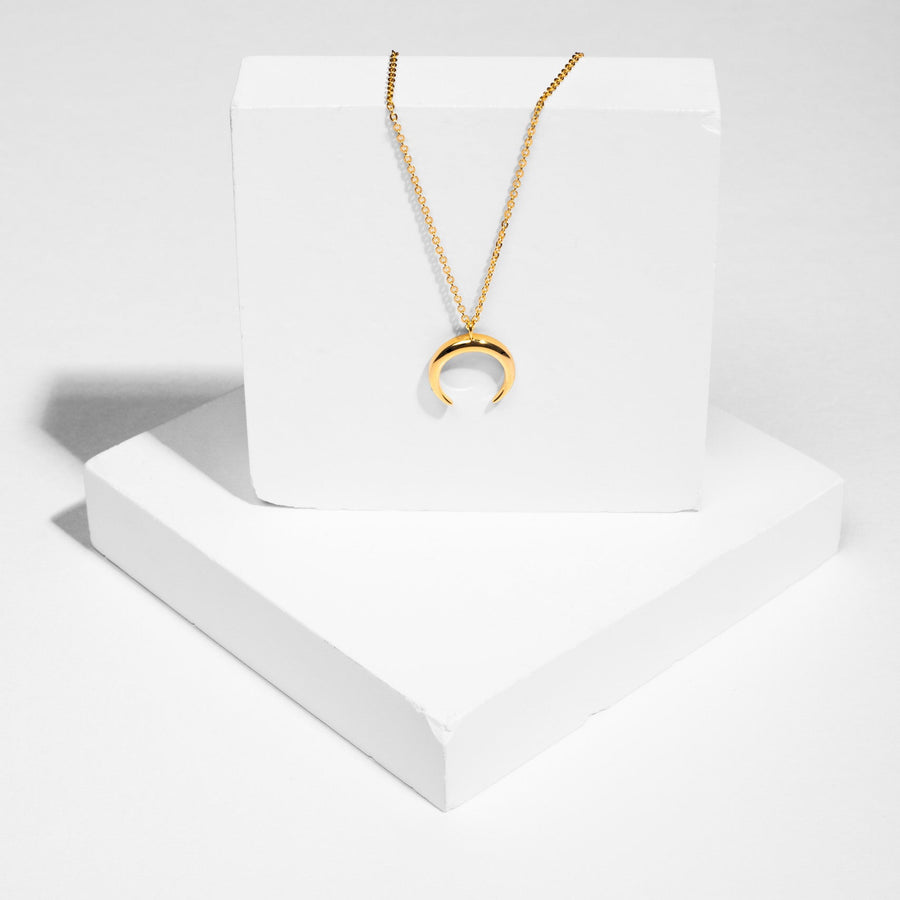 18K Gold Vermeil Moon Necklace