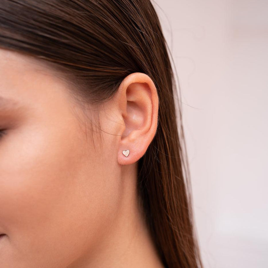 Sterling Silver Heart Earring Studs