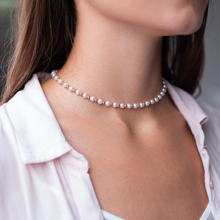 18K Rose Gold Vermeil Pearl Choker