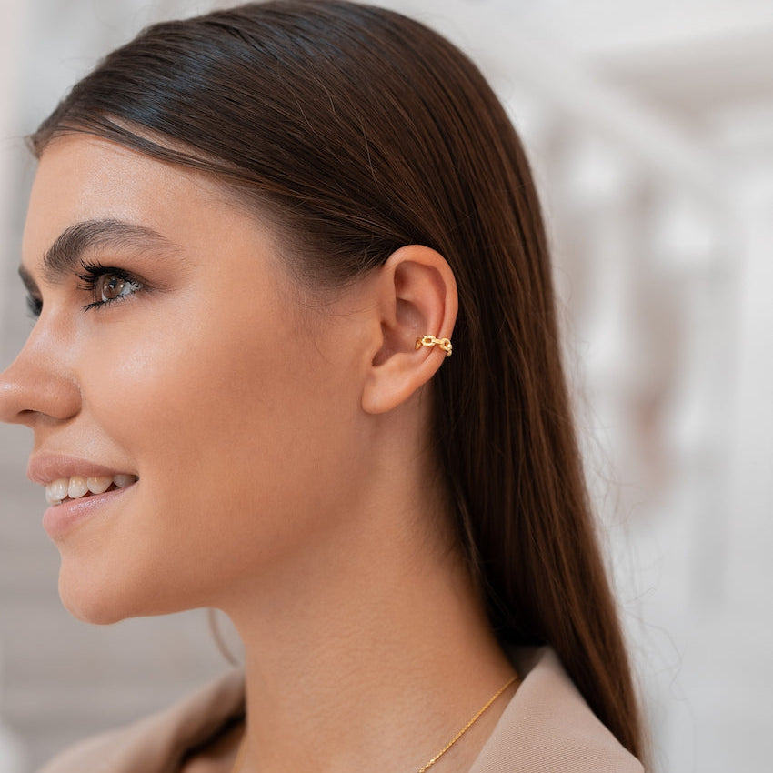 18K Gold Vermeil Chain Ear Cuff