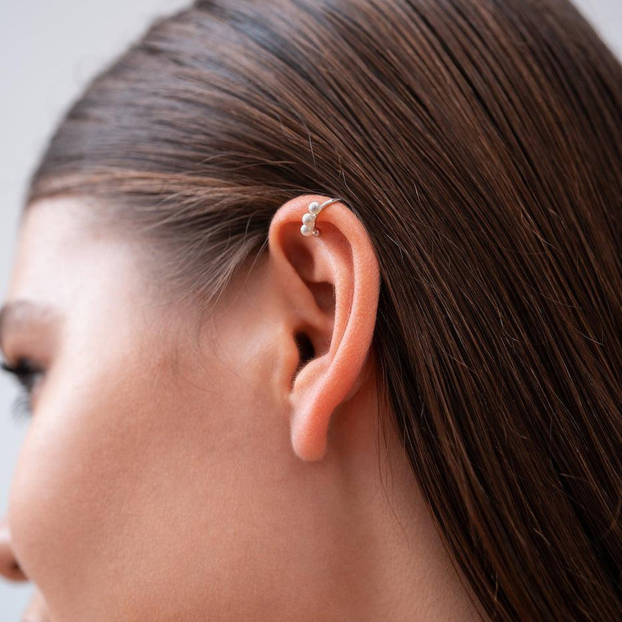Sterling Silver Pearl Ear Cuff