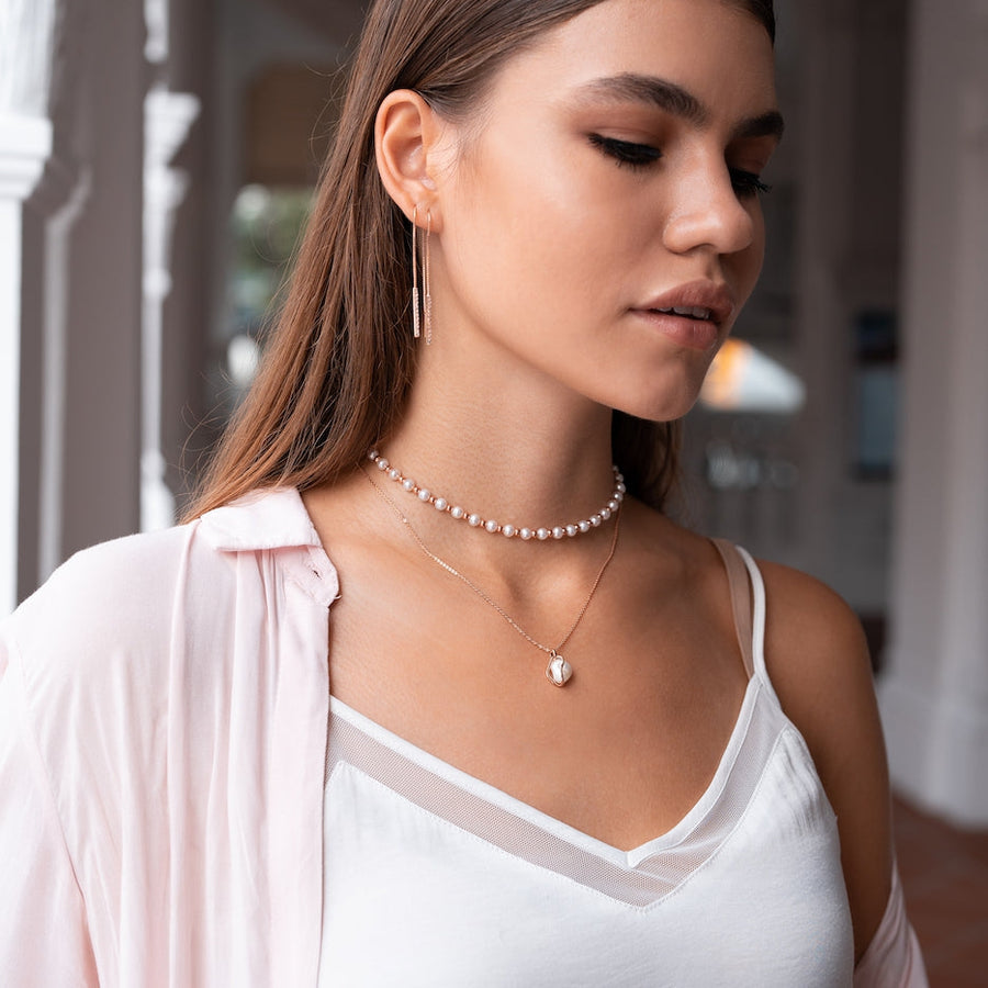 18K Rose Gold Vermeil Pearl Choker