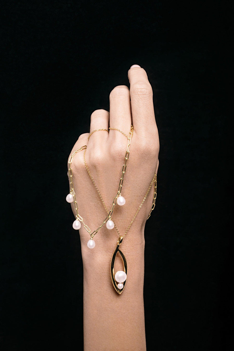 18K Gold Vermeil Necklace with Pearl